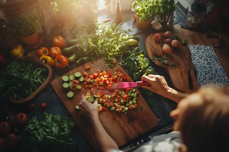Dîner familial équilibré avec semoule, légumes d’été et pois chiches prêt rapidement