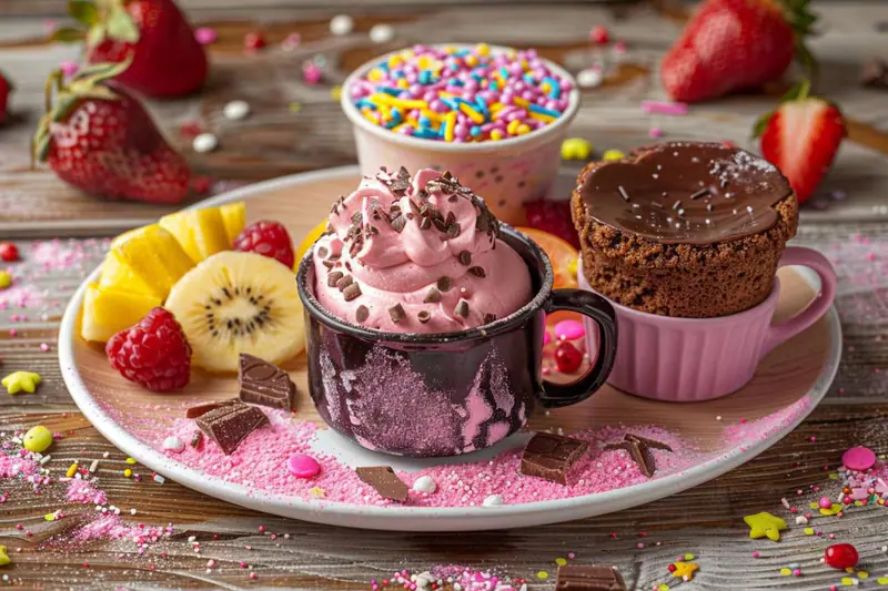 Trois desserts express : mug cake, poires poêlées et verrines pomme spéculoos