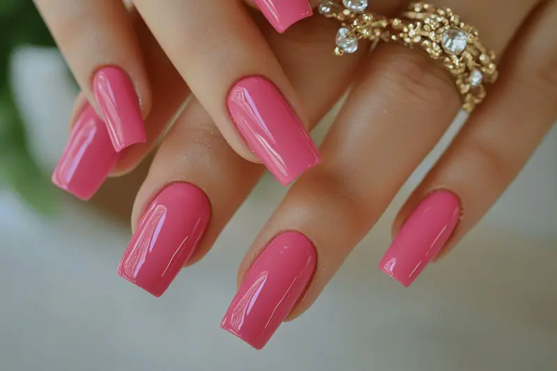 Deux mains comparent ongles semi-permanents courts et extensions en gel.