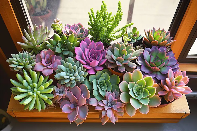 Mains vérifiant le terreau de plantes grasses en pots sur un balcon d’été