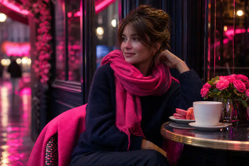 Femme portant une chemise à carreaux élégante avec jean brut et manteau camel