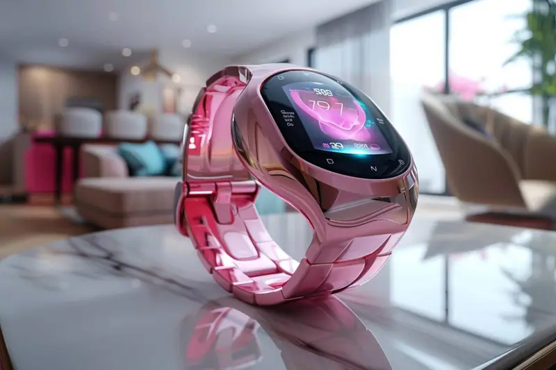 Femme utilisant des gadgets connectés utiles dans un appartement lumineux.