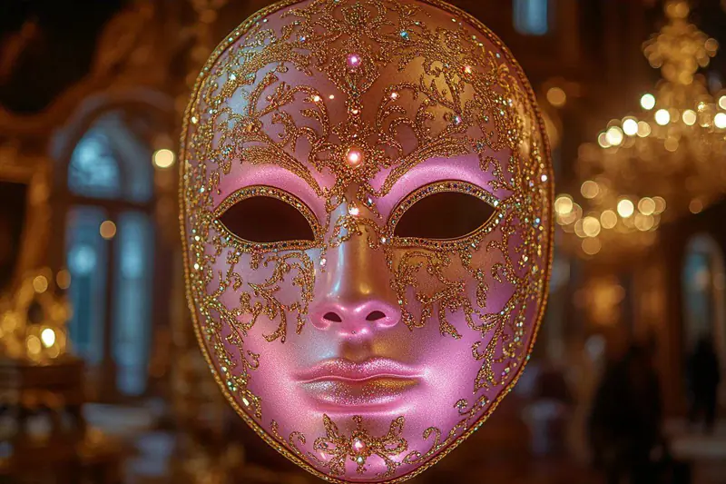 Femme appliquant un masque hydrogel doré et lisant sa liste d’ingrédients.