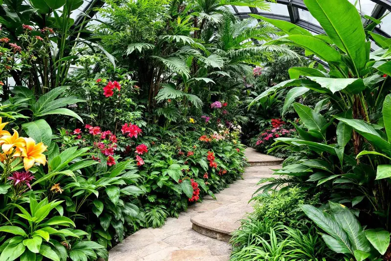 Coin de salon lumineux avec Monstera, Kentia et Philodendron d’intérieur.