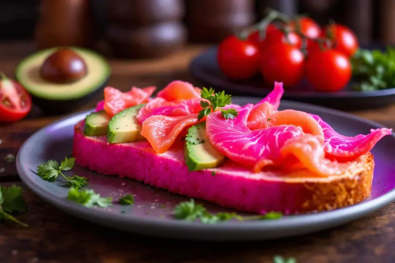 Trois tartines salées estivales sur pain toasté, garnies de légumes et fromage.
