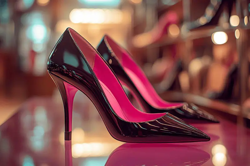 Slingbacks marron et escarpins noirs classiques portés avec un pantalon crème