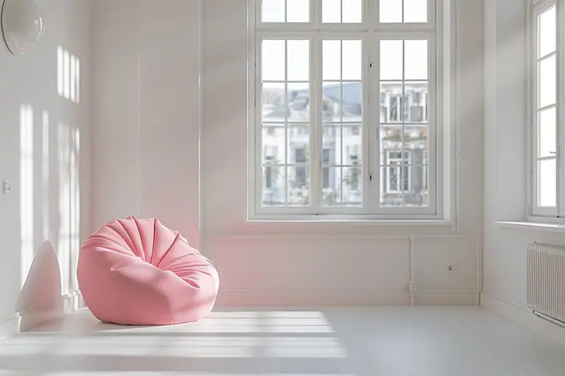 Petit appartement lumineux avec rangements muraux, bureau compact et entrée organisée